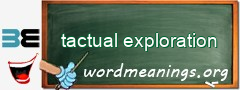 WordMeaning blackboard for tactual exploration